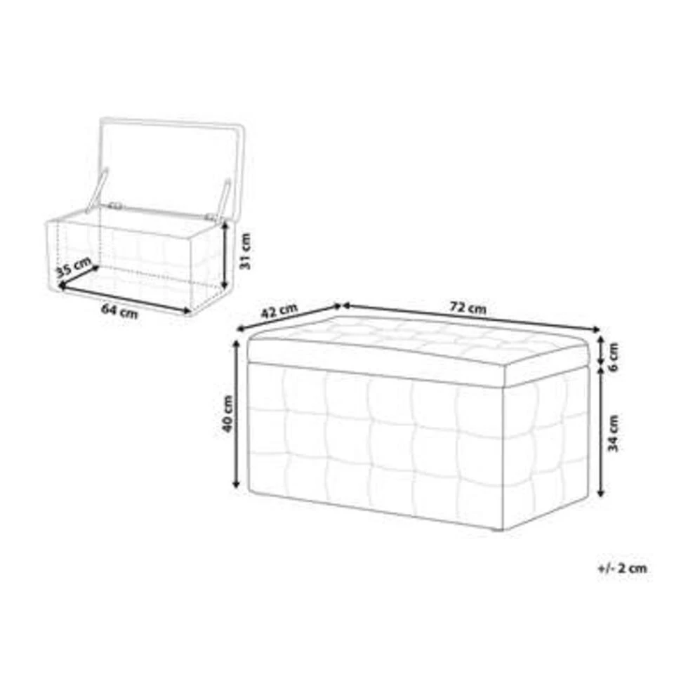 Beliani Ottomaan MICHIGAN - Zwart Kunstleer 4 Beliani Ottomaan MICHIGAN - Zwart Kunstleer - Afbeelding 4