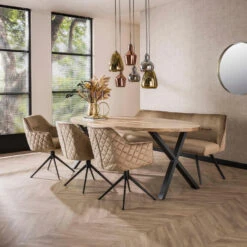 Diego Eetkamerbank Velvet - Stof - Beige -Uitgebreide Kwaliteitswinkel Voor Thuis d6cba83be925486a8f2ed85d04af58ff